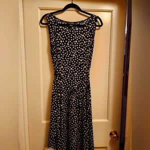 Black and tan polka dot dress